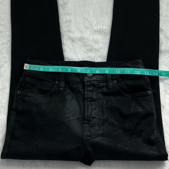 Good American Black GLCO001ST Good Legs Straight Coated Jeans, Size 26 - Picture 4 of 8
